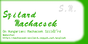 szilard machacsek business card